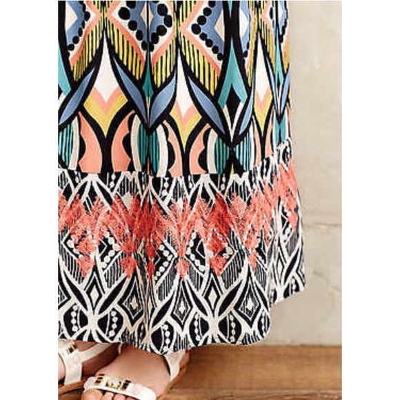 Anthropologie Dahlia Embroidered Maxi Dress sz 2 - Picture 3 of 8